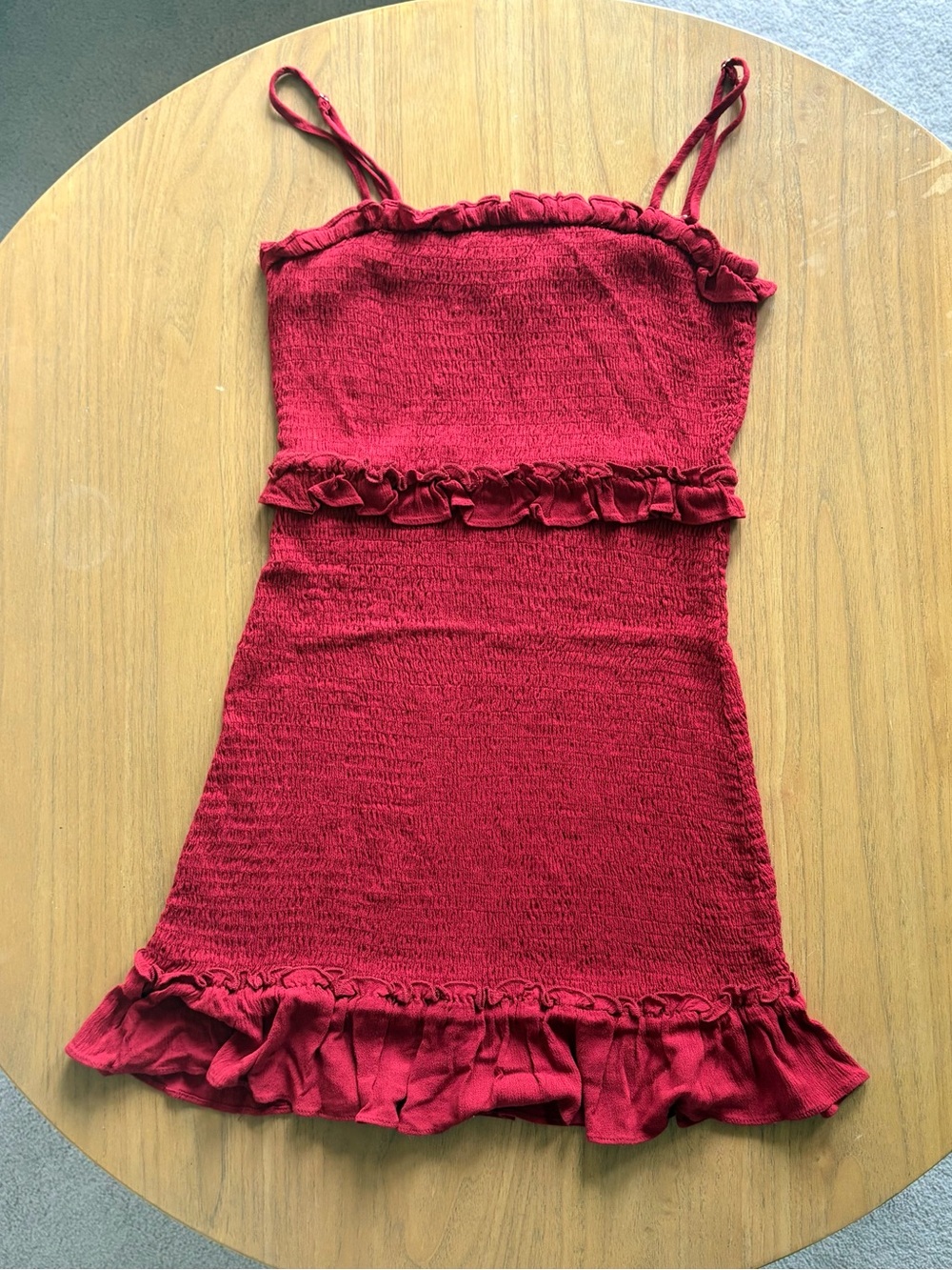 Women’s Red Ruffle Strap Dress